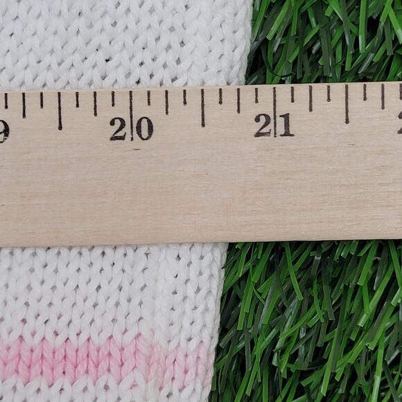 Vintage 90s Eddie-Bauer Stripes Sweater Medium 21x27 White - Picture 5 of 11